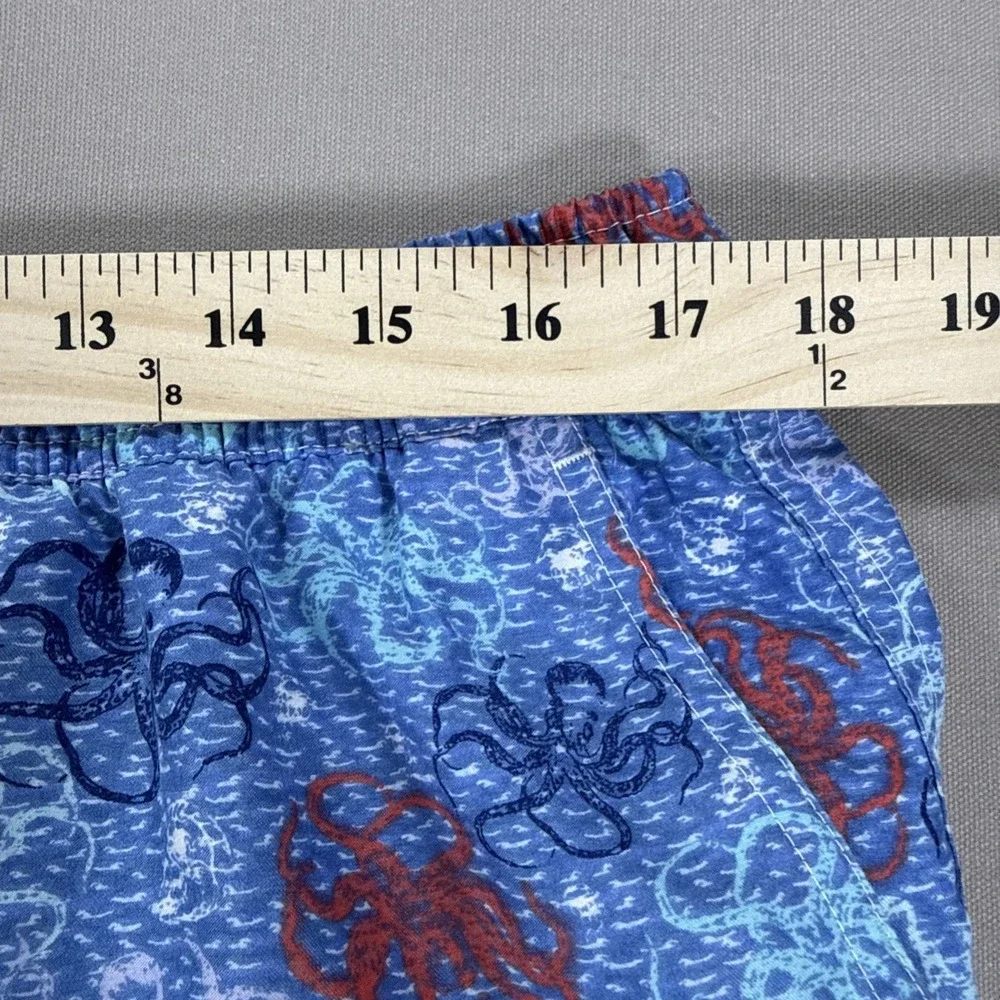 Peter Millar Swim Trunks Men's XL Blue Nautical Octopus Mesh Lined Pocket